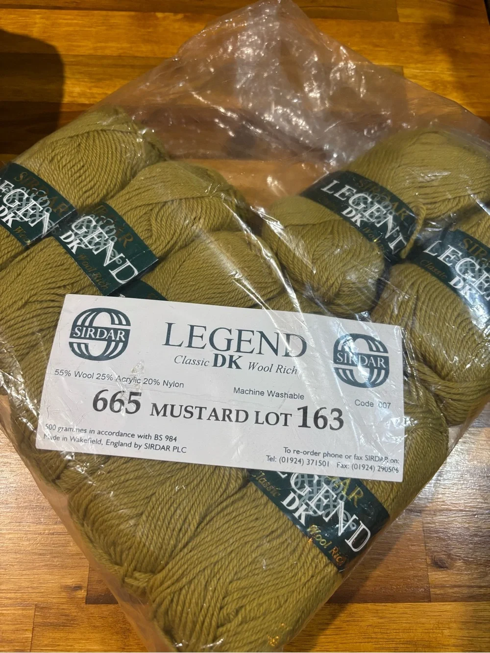 Sirdar Legend DK Mustard Yarn - 665